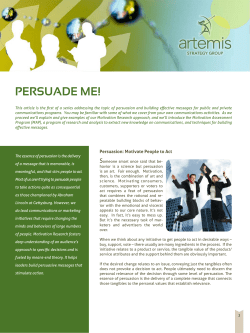 Persuade Me! - Artemis Strategy Group