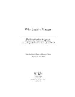 The Why of Loyalty - Why Loyalty Matters
