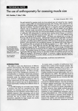The use of anthropometry for assessing muscle size