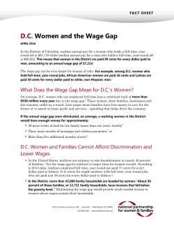 DC Women and the Wage Gap - National Partnership for Women