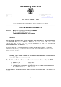 sulphur content of marine fuels