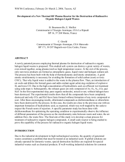 development of a new thermal hf plasma reactor for the destruction