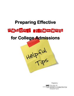 Personal Statements - Choose Your Future
