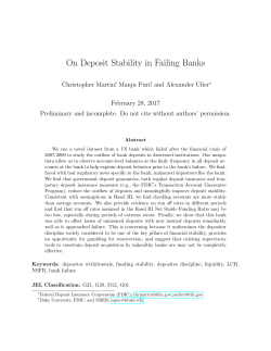 On Deposit Stability in Failing Banks
