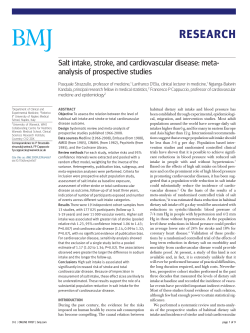 Salt intake, stroke, and cardiovascular disease