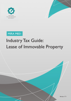 Industry Tax Guide: Lease of Immovable Property (General Guide)