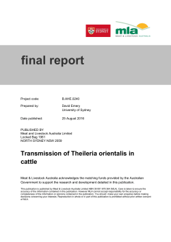 B.AHE.0240 Theileria vector final report