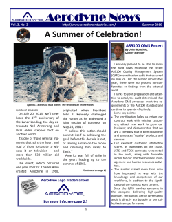 Aerodyne News - Summer (July 2016)