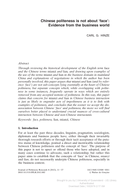Chinese politeness is not about `face`: Evidence from