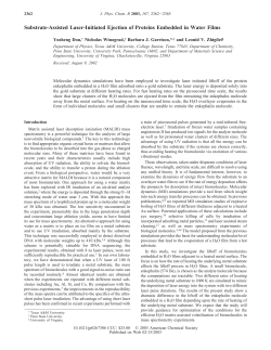 Substrate-Assisted Laser-Initiated Ejection of Proteins Embedded in