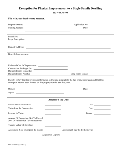 Exemption for Physical Improvement to a Single Family Dwelling