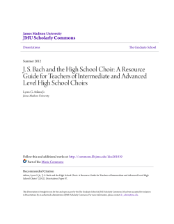 JS Bach and the High School Choir: A Resource Guide for Teachers