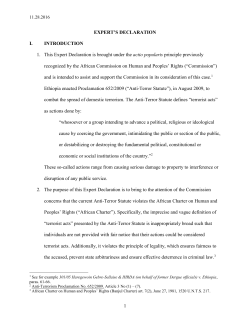 DEFINITION OF TERRORIST ACTS IN PROCLAMATION: