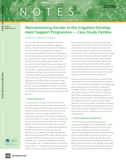 Mainstreaming Gender in the Irrigation Development Support