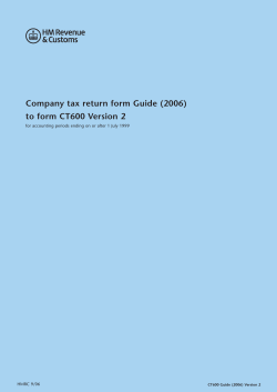 Company tax return form Guide (2006) to form CT600
