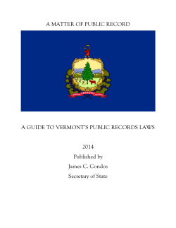 Guide to Vermont Public Records Laws