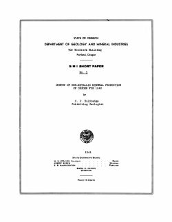 DOGAMI Short Paper 5, Survey of non-metallic mineral production of