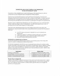 disinfection and algae control