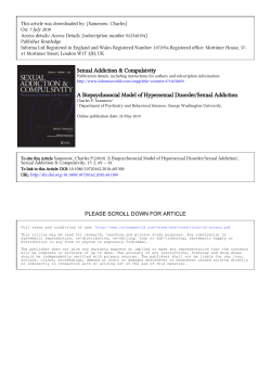 A Biopsychosocial Model of Hypersexual Disorder/Sexual Addiction