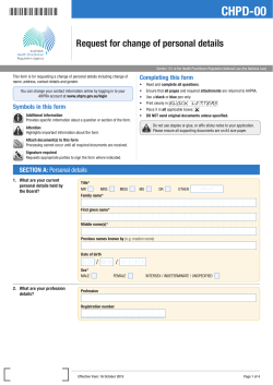 Request for change of personal details - CHPD-00