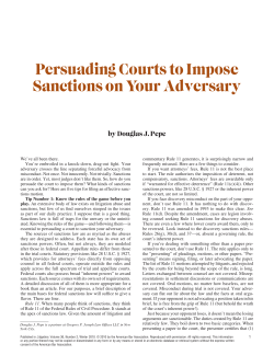 Persuading Courts to Impose Sanctions on Your Adversary