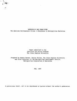 METROPOLIS AND URBAN FORM The American Northeastern