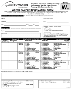 water sample information form - AgriLife Extension County Offices