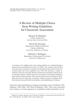 A Review of Multiple-Choice Item-Writing Guidelines for Classroom