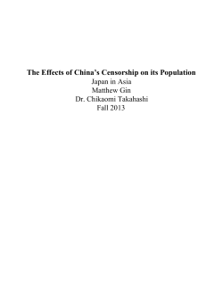 The Effects of China`s Censorship on its Population