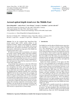 Aerosol optical depth trend over the Middle East
