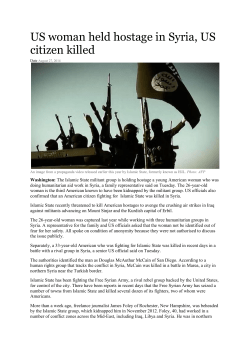 US woman held hostage in Syria, US citizen killed