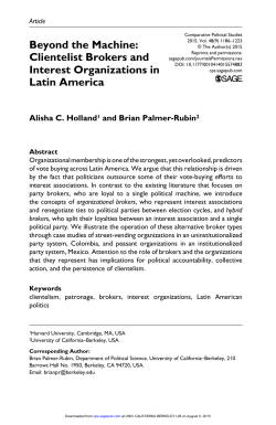 Beyond the Machine: Clientelist Brokers and Interest Organizations