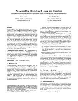 An Aspect for Idiom-based Exception Handling