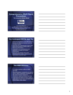 Comprehensive Work Injury Prevention: