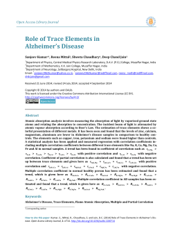 Role of Trace Elements in Alzheimer`s Disease