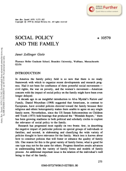 Social Policy and the Family