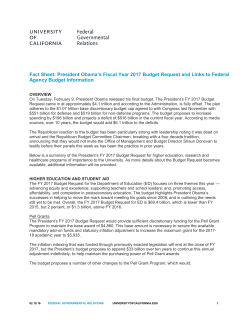 Fact Sheet: President Obama`s Fiscal Year 2017 Budget Request