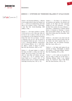 Citations de Tennessee Williams et d`Elia Kazan
