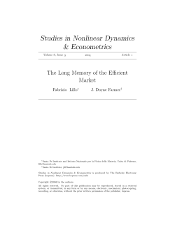 The Long Memory of the Efficient Market