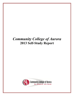 Self Study Report 2013 - Community College of Aurora