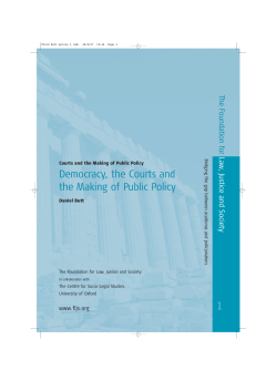 Democracy, the Courts and the Making of Public Policy
