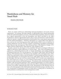Handedness and Memory for Tonal Pitch