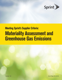 Materiality Assessment and Greenhouse Gas Emissions