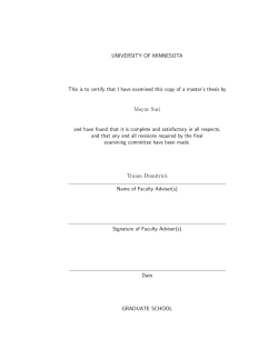 UNIVERSITY OF MINNESOTA This is to certify that I