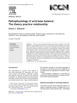 Pathophysiology of acid base balance: The theory practice