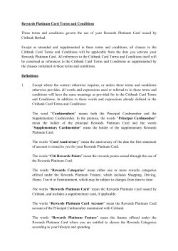 Rewards Platinum Terms and Conditions
