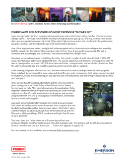 fisher valve replaces world`s most expensive `flower pot`