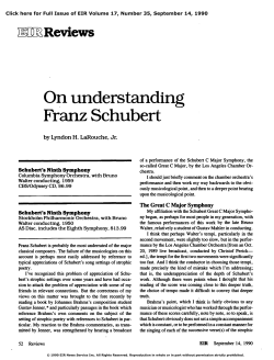 On Understanding Franz Schubert