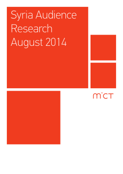 Syria Audience Research August 2014