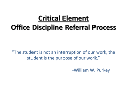 Critical Element Office Discipline Referral Process